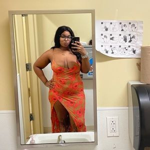 High Slit Maxi Floral Dress